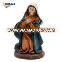 High quality hand painted indoor custom size OEM Christmas home decor religious woman resin nativity figurines for sale